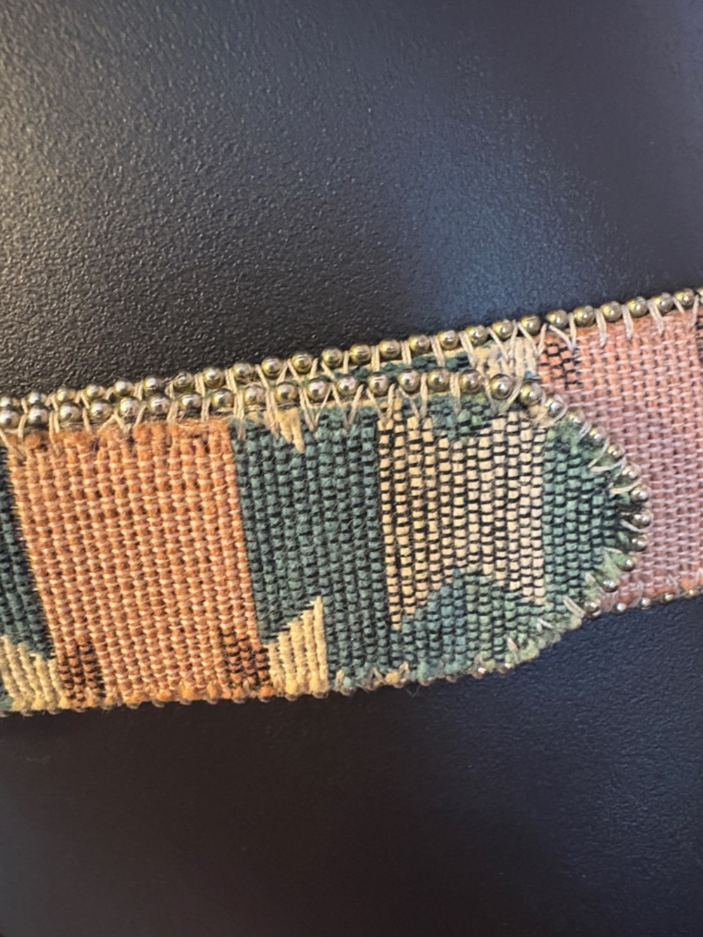 Paul Harris Vintage Bonded Leather Pastel Southwestern Tapestry Belt Size Sm View 5